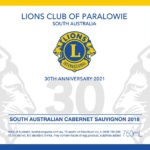 Lions Club of Paralowie - South Australian Cabernet Sauvignon 2018