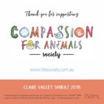 Compassion For Animals Society - Clare Valley Shiraz 2018