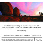 SEDA Group NT Trip - Clare Valley 2020 vegan Cabernet Sauvignon