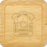 West End Bulldogs Rugby League Club - Bamboo Coasters (set of 4) engraved with our logo